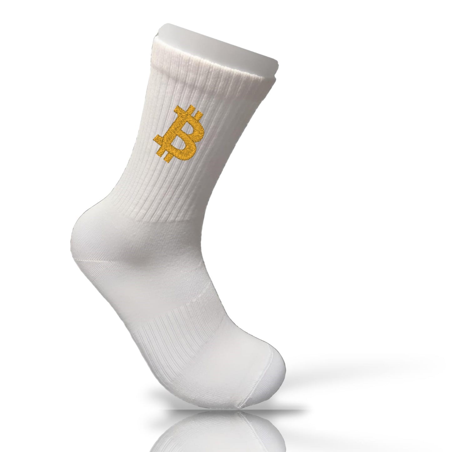 Personalisierte SOCKEN mit Bitcoin / BTC und Wunschtext bestickt