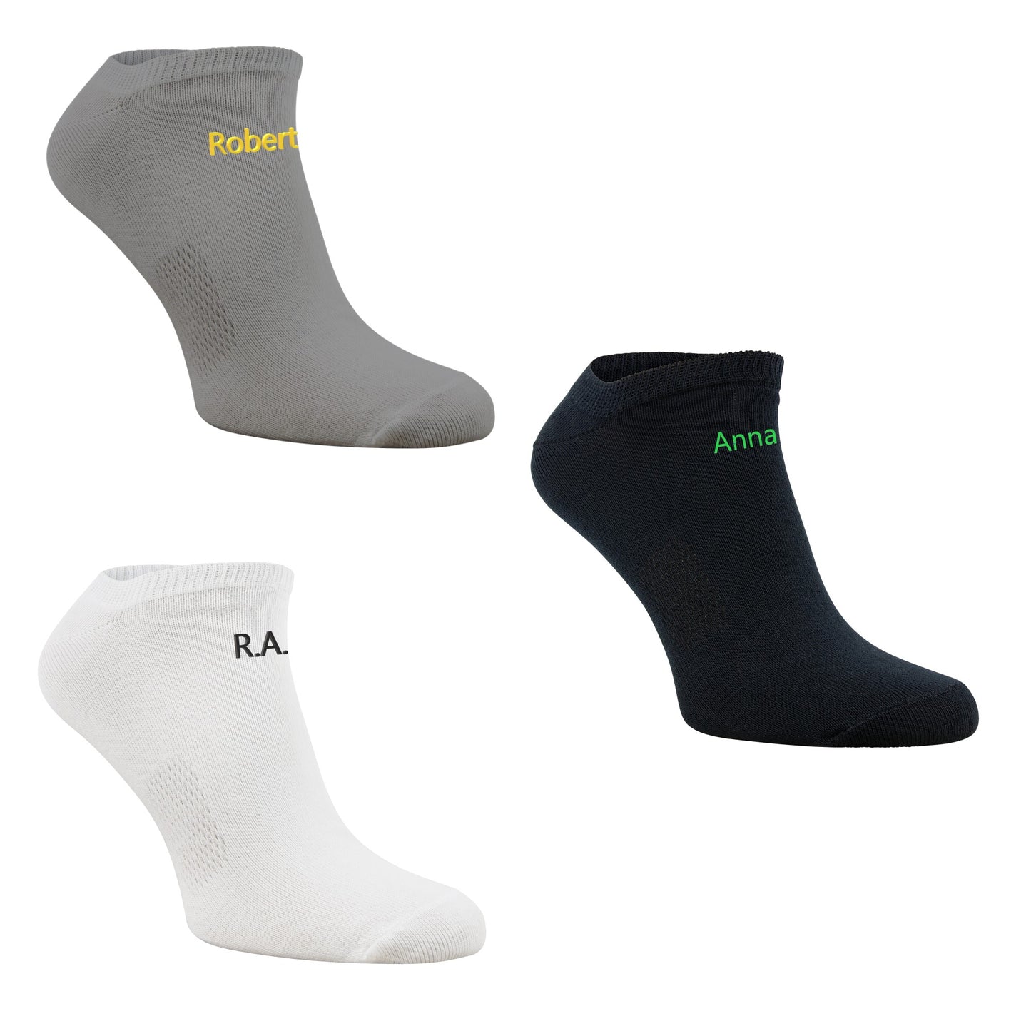 Sneaker-Socken mit Namen bestickt